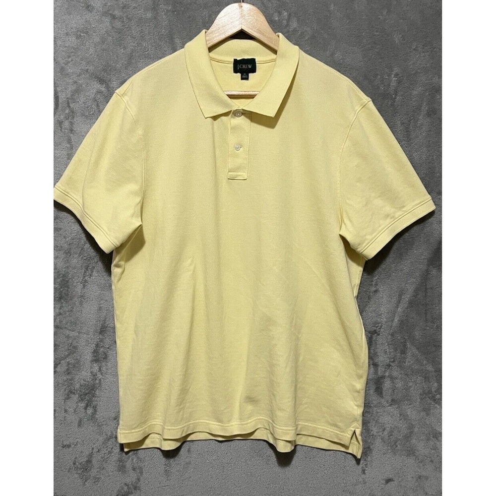 J Crew Oarsman Polo Mens Yellow Short Sleeve Golf Shirt Size XL